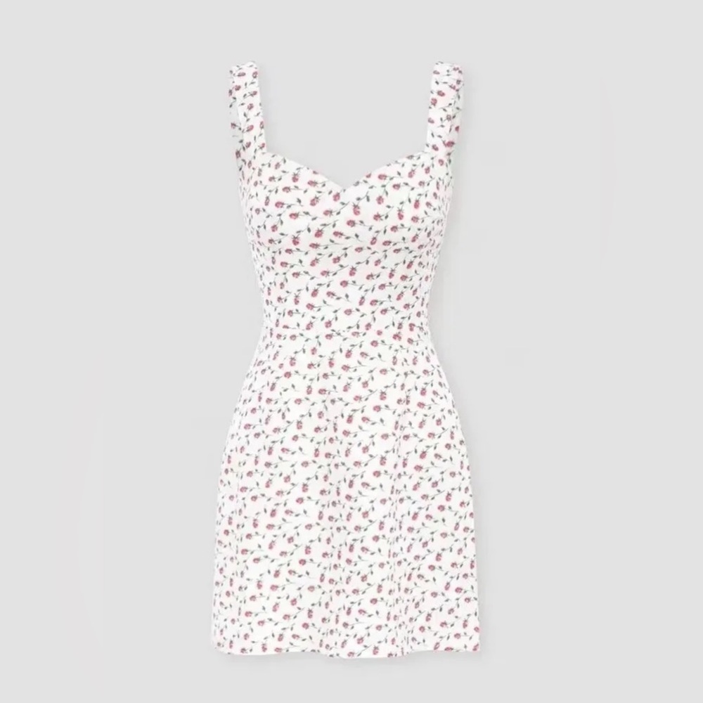 Miso Flax Floral Halter Mini Dress Reformation